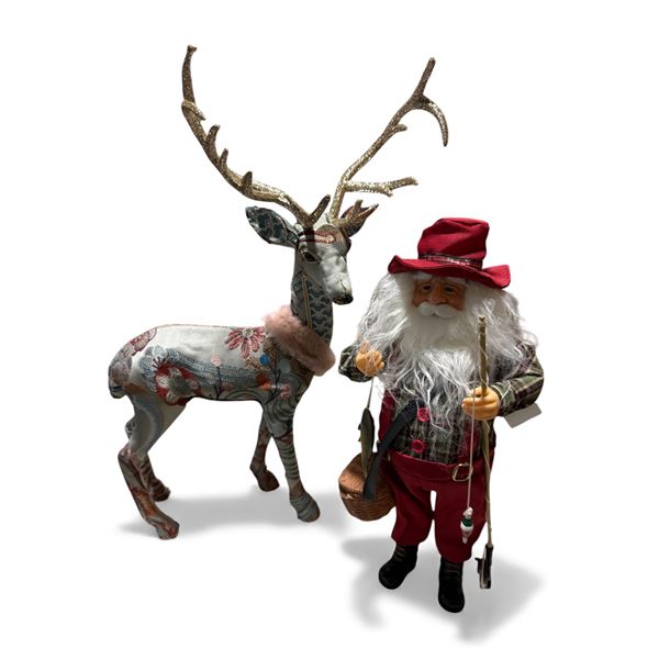 3 Pcs Santa Standing Fishing & Deer (Christmas Forever - XM-VR8226/XM-ZE2479)