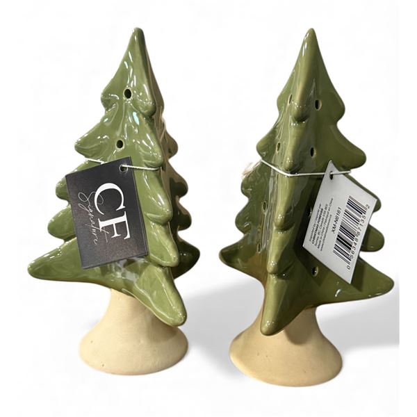 96 Pcs Tree Stoneware 6" Figurine Olive Green (Christmas Forever - XM-N6161)