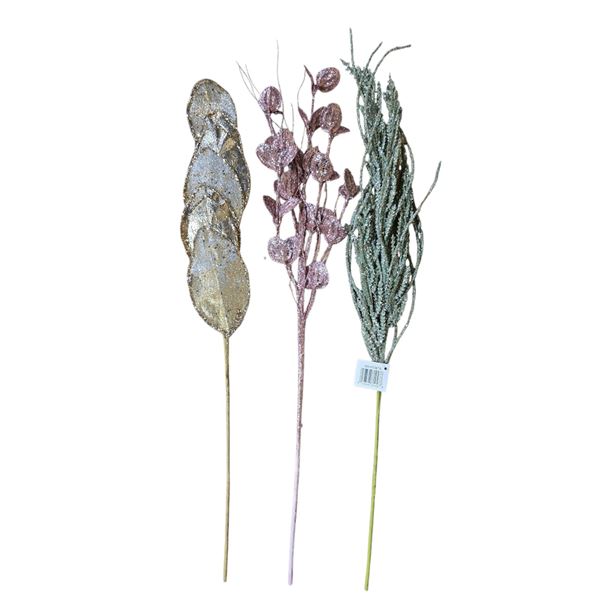 120 Pcs Christmas Glitter Leaf Bunch (Christmas Forever - XM-HS5638/XM-HS5612/XM-HS5616)