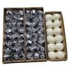 Image 1 : 12 Pcs Ball Knitted 4.5" Cream, 48 Pcs Ball Fabric Black/White (Christmas Forever - XM-JC6261, XM-BA
