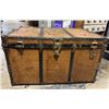 Image 1 : Vintage Steamer Trunk with Metal Hardware - Approx. H24" x W40" x 23"