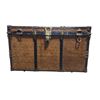 Image 2 : Vintage Steamer Trunk with Metal Hardware - Approx. H24" x W40" x 23"