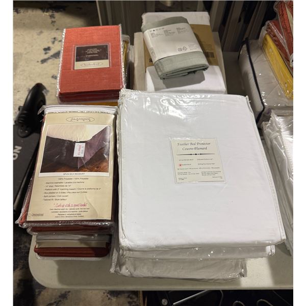 22 Pcs Assorted Bedding Essentials Includes Bed Sheets, Bedskirts, and Bed Protector (Various Sizes)