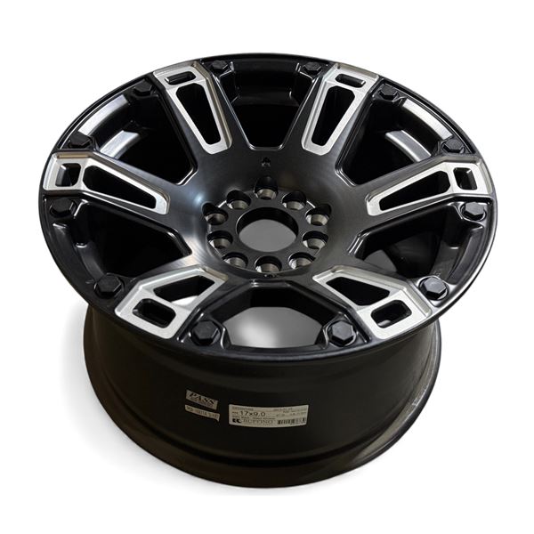 Set of 2 - Ruffino Hard Heavy Duty Alloy Wheels (17 x 9") - Satin Black - Milled Window