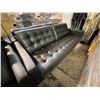 Image 2 : Black Faux Leather Sofa - Approx. H28" x W75" x D32"