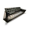 Image 1 : Black Faux Leather Sofa - Approx. H28" x W75" x D32"