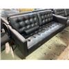 Image 2 : Black Faux Leather Sofa - Approx. H28" x W75" x D32"