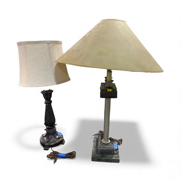 2 Classic Table Lamps with Shades