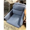 Image 2 : Pair of Modern Blue Fabric Armchairs