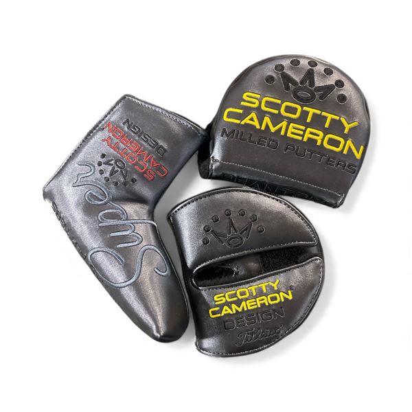 Group of 3 - 2 Scotty Cameron Milled Putters headcover and 1 Titleist Scotty Cameron Super Select pu