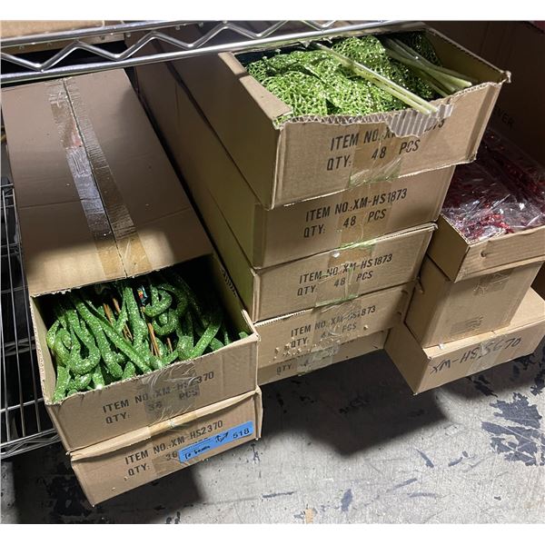 11 Boxes Assorted Glittered Decorative Leaves & Branches (Christmas Forever - Various model)