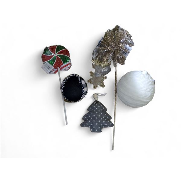 Assorted Ornaments & Decor: Fabric Christmas Tree, Deer Head, Lollipop, and More (Christmas Forever 