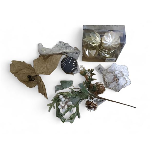 11 Boxes Mxied Ornament Ball, Pine, Floral Ornaments, and More (Christmas Forever - Various Models)