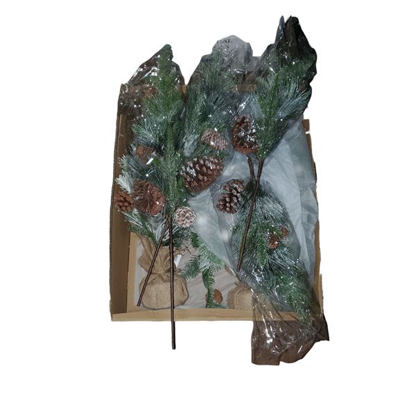4 Boxes of Poinsettia Heads and Tabletop Pine Tree Decor (Christmas Forever - Various Models)