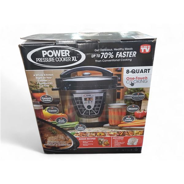 NEW Power Pressure Cooker XL 8-Quart - w/ Manual & Manual