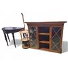 Image 1 : Group of 3 Vintage Furniture - includes 42" Wooden Carved Console, Old Taern 3-Tier Stand Shelf & Um