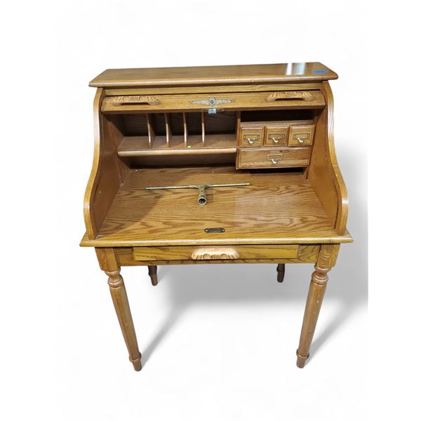 Vintage Rolltop Writing Desk - approx. 32" x 24" x 45"