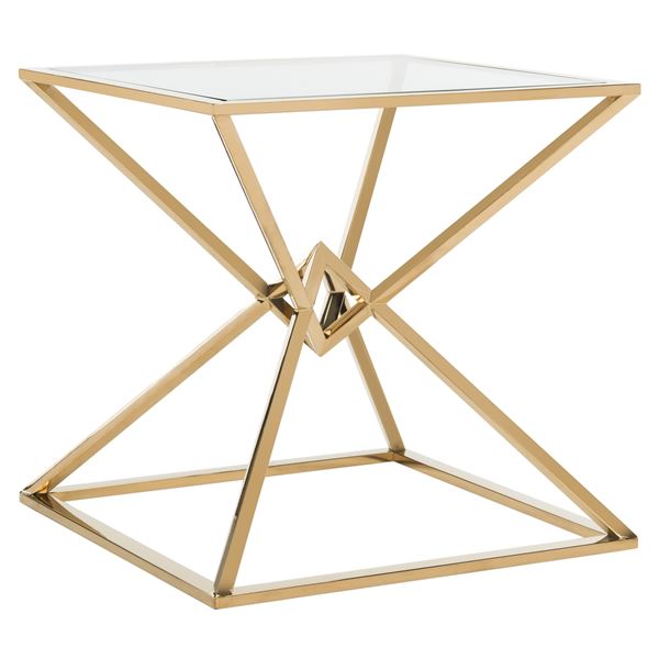 Fiorella End Table Stainless Steel Gold Brass Plated - R.V. $450, 60" x 60" x 60" (ET-1131D)