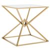 Image 1 : Fiorella End Table Stainless Steel Gold Brass Plated - R.V. $450, 60" x 60" x 60" (ET-1131D)