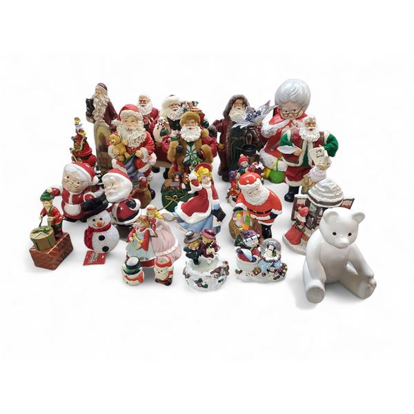 Christmas Decor Figurines - includes approx. 20 pcs of Assorted Santa Claus & Christmas Figurines (a