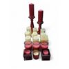 Image 1 : Group of Christmas Candles & Candle Holders - includes 8 Flameless LED Wax Candles