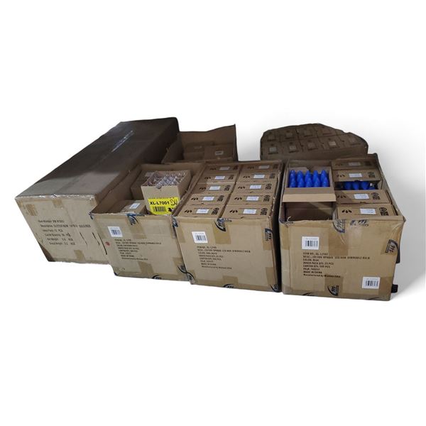 NEW Group of 5 Boxes of Christmas Colored LED Bulbs & 1 Box of Decor Glitter Gold & Red Bows (approx