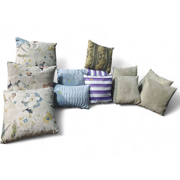 12 Assorted Cushions - Mixed Sizes and Colours