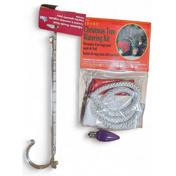 NEW Christmas Deco - includes Tree Watering Kits (2 boxes)/Adjustable Wreath Hooks (3 Boxes) & LED C