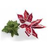 Image 2 : NEW Christmas Poinsettia Flowers Deco - includes approx. 72 pcs of Green Glitter Poinsettia 5" Trims