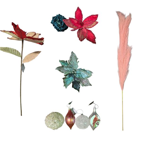 NEW Christmas Tree Ornaments - includes Assorted Glass Balls (4 Boxes of approx. 12 pcs each)/  Glit