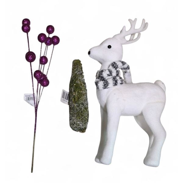 NEW Christmas Assorted Deco & Ornaments - includes Glitter Ball Spray 16" (288 pcs), approx. 6 boxes