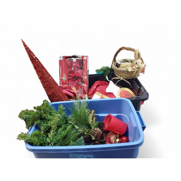 Misc. Christmas Deco - includes Tree Ornaments, Table Runners, Poinsettia Bows & More