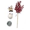 Image 1 : NEW Christmas Deco Tree Ornaments - includes 2 boxes of Foam Fabric 3" Cream Feather Balls/Artificia