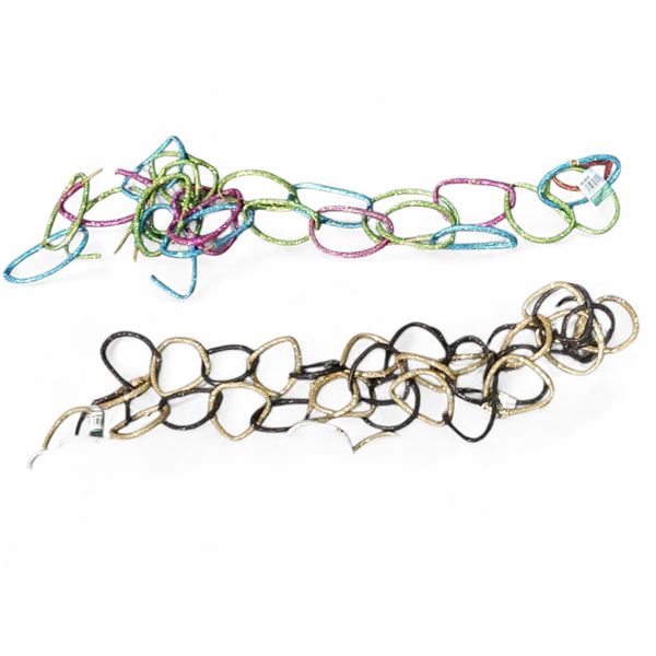 NEW Christmas Glitter Ring Garland Set - includes 4 Boxes of Assorted Colors of 12 Garland Pcs each