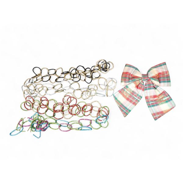 NEW Christmas Deco - includes 4 Boxes of Assorted Glitter Ring Garlands (approx. 48 pcs) & 1 Box of 