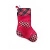 Image 1 : NEW Christmas Stocking 20.5" Velvet & Plaid Design - includes 5 Boxes of 12 pcs each
