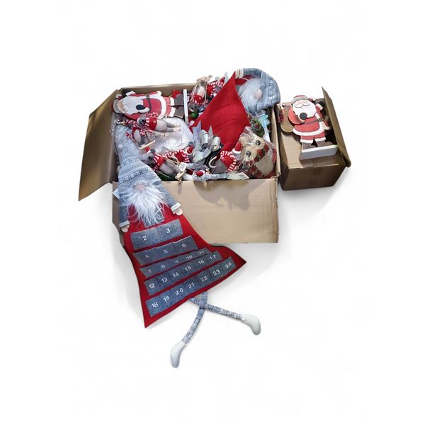 Box of NEW Christmas Decor - includes Bows, Ornaments & More