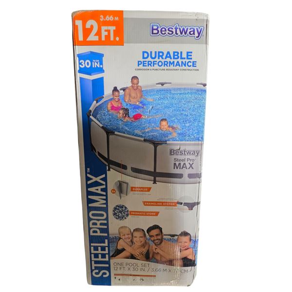 NEW in Box Bestway 12FT Durable Steel Pro Max Swimming Pool