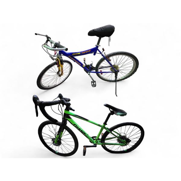 2 Bike Lot - Green Giant TCX Mountain Bike & Blue Supercycle MBX-1000