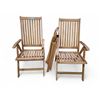 Image 1 : 3 Pcs Slatted Wooden Folding Patio Armchairs