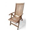 Image 3 : 3 Pcs Slatted Wooden Folding Patio Armchairs