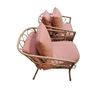 Image 3 : Pair of Rattan Accent Chairs with Pink Cushions