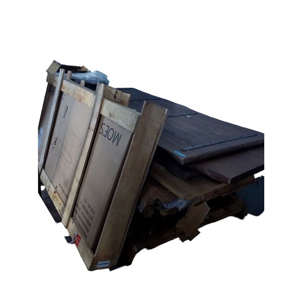 Large Assorted Furniture Compoments Includes Headbaord, Tabletop, and More