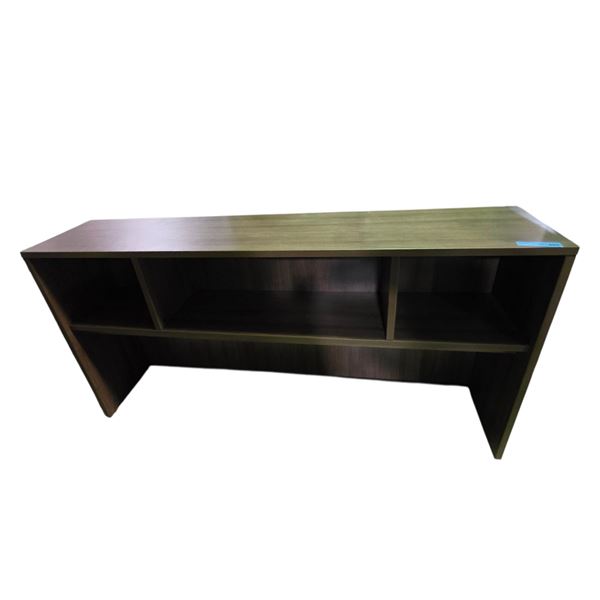 Wooden Shelf Unit Dark Walnut - approx. 71" x 15" x 36" (Looks new)