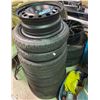 Image 1 : Group of Auto Tires and Steel Rims - Various Brands - As Is