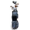 Image 1 : PricewaterhouseCoopers (PwC) Blue Golf Bag with Assorted Clubs - Mixed Woods, Irons & Putter