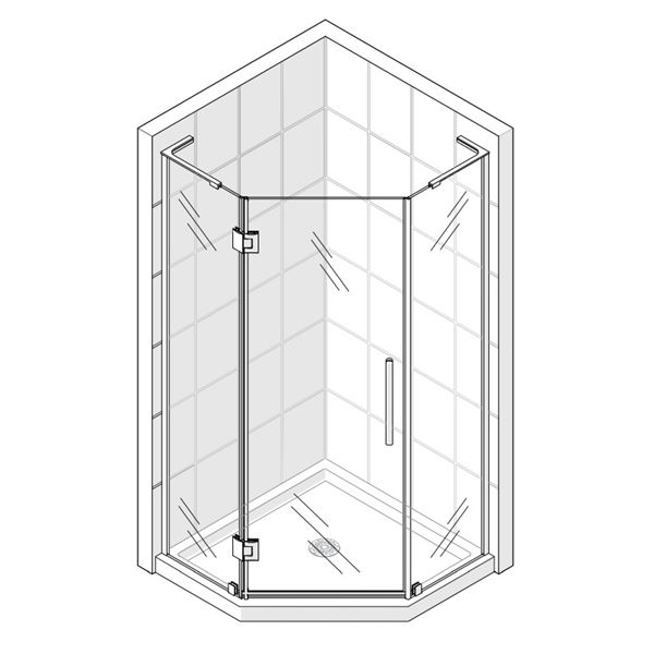 Prism Plus Shower Enclosure (SHEN-GLP2601-363610) - Glass Panels Only