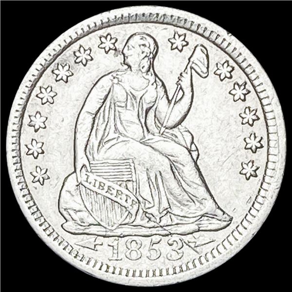 1853 Arrows Seated Liberty Half Dime CLOSELY  UNCIRCULATED