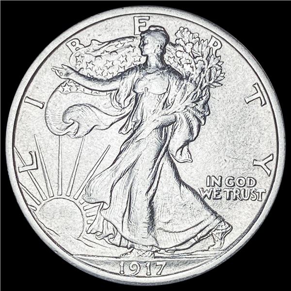 1917-S Silver Walking Liberty Half Dollar  CLOSELY UNCIRCULATED