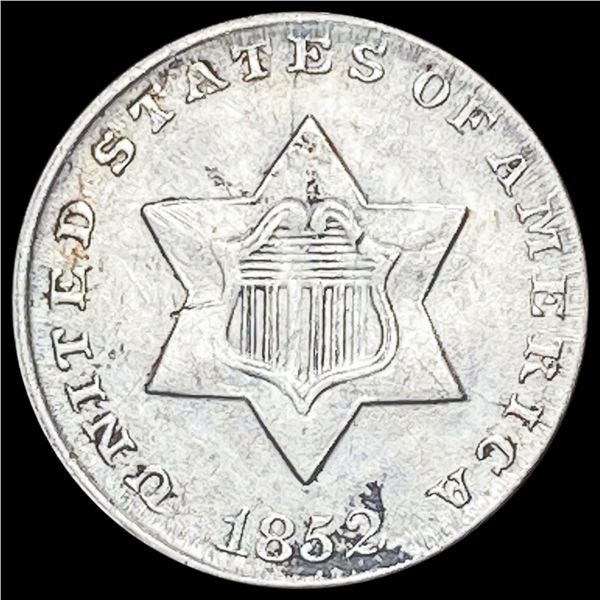 1852 Silver Three-Cent Piece CHOICE AU